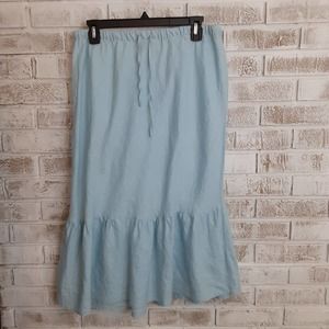 Wassimo 100% Linen Midi Skirt Summer Casual sz L